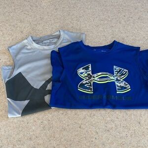 Under Armour Kids' Blue and Gray Tank Tops